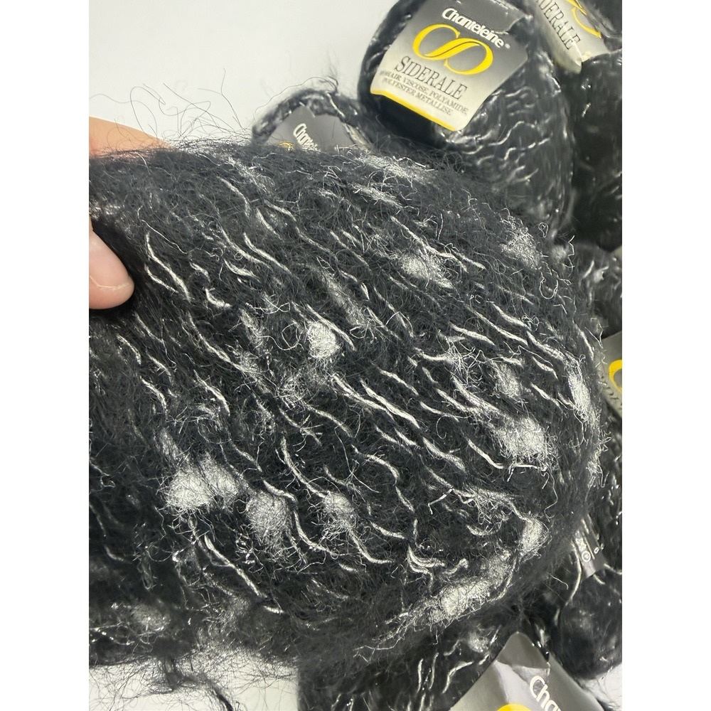 Chanteleine Yarn Siderale Mohair Blend Black White Lot Of 10 Made France - Picture 5 of 7